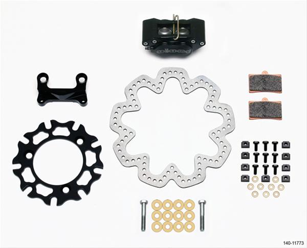 Wilwood GP320 Sprint Race Car Disc Brake Kits 140-11773 Brake, Driver Side Front, Sprint, Cross-Drilled Rotor, 4-Piston Gray Caliper, Kit thumbnail 2