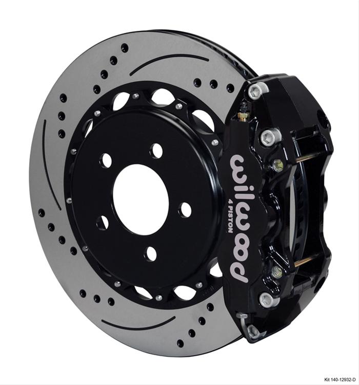 Wilwood AERO4 Big Brake Rear Kits 140-12932-D W4A, 14.25x1.10 SRP DRILLED ROTOR, W/ LINES thumbnail 2