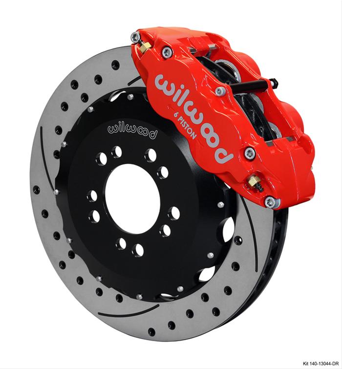 Wilwood Narrow Superlite 6R Front Hat Kit 14.00in Drilled Red 2008-up Hyundai Genesis Coupe w/Lines thumbnail 2