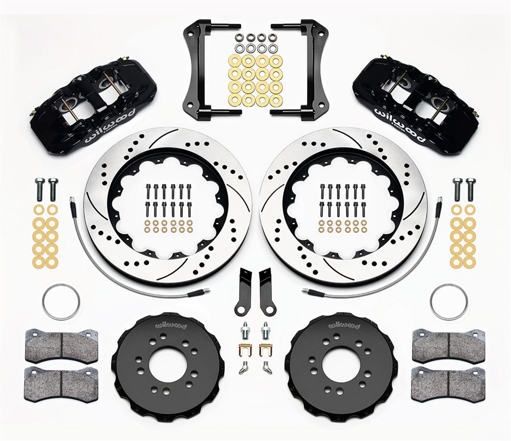 Wilwood AERO6 Front Hat Kit 14.00 Drilled 2005-2014 Mustang w/ BMR Suspn. w/Lines