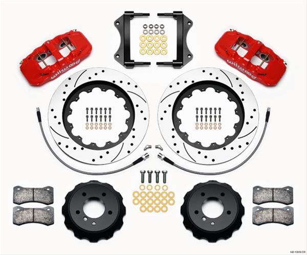 Wilwood AERO6 Front Hat Kit 15.00 Drilled Red 2007-2011 BMW E90 Series w/Lines thumbnail 3