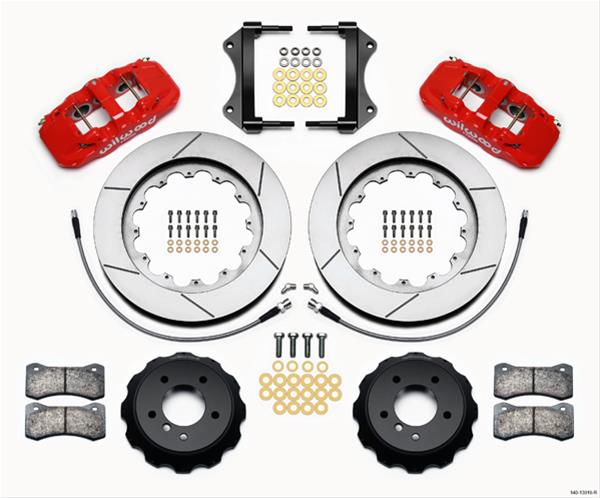 Wilwood AERO6 Front Hat Kit 15.00 Red 2007-2011 BMW E90 Series w/Lines thumbnail 3