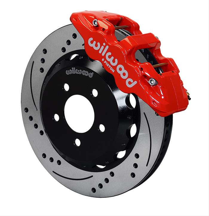 Wilwood AERO6 Front Hat Kit 15.00 Drilled Red 2016-Up Camaro w/Lines thumbnail 2