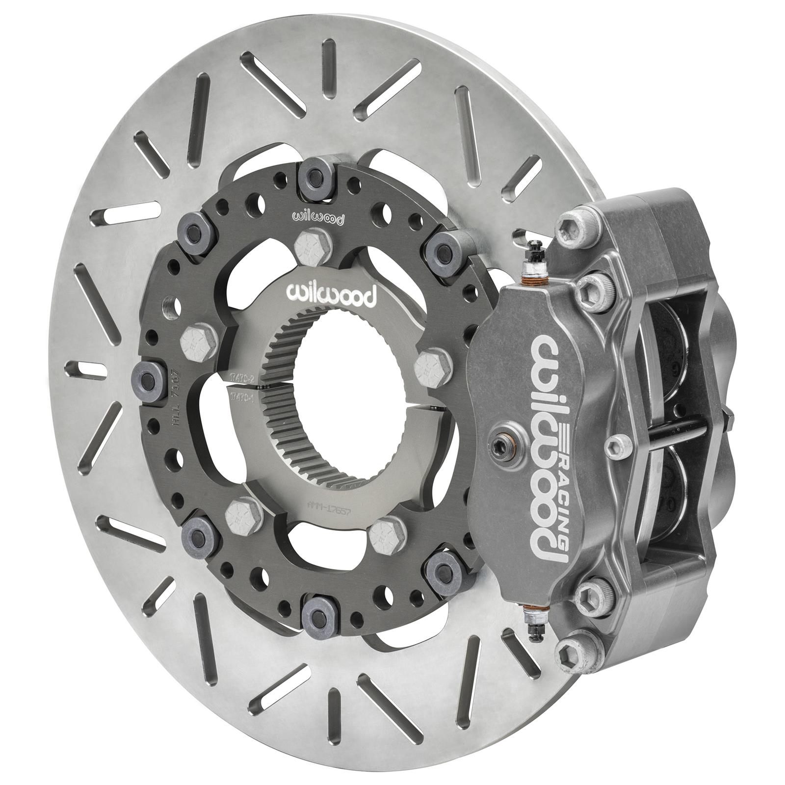 Wilwood Billet Narrow Dynalite Radial Mount Inboard Brake Kits 140-15346 Disc Kit, Inboard, Rear, Cross-drilled Rotors, Gray/Silver Calipers, for Sprint Axles with 48 Splines, Kit