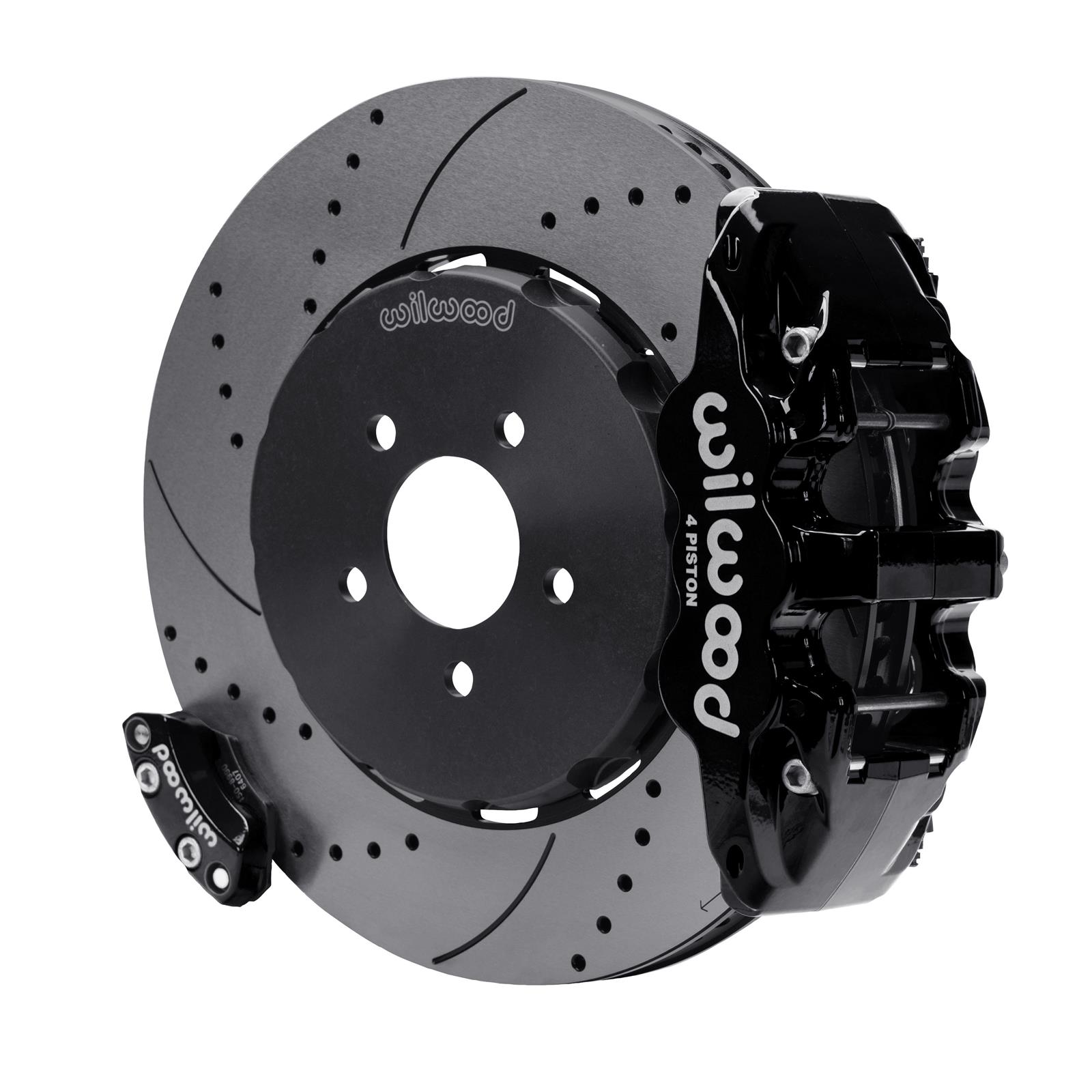 Wilwood 20-23 Chevy Corvette C8 Aero4 Black Rear Big Brake Kit - Drilled & Slotted thumbnail 2