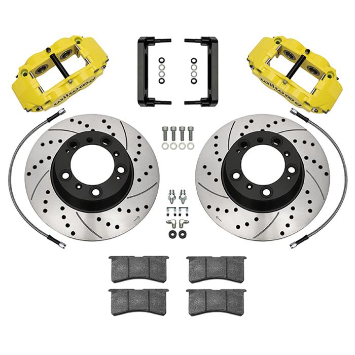 Wilwood 99-12 Porsche 911 (996/997) Superlite 4R Rear Brake Kit Drilled 14.00in Rotor w/Lines - Ylw thumbnail 2