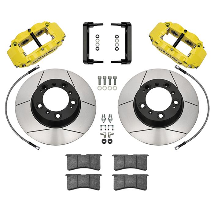 Wilwood 99-12 Porsche 911(996/997) Superlite 4R Rear Brake Kit Slotted 14.00in Rotor W/Lines - Ylw thumbnail 3