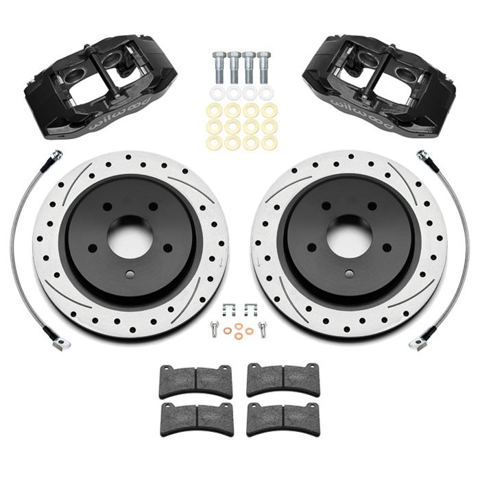 Wilwood DPC56 Rear Brake Kits for 1997-2004 CORVETTE - 140-17670-D Disc Brakes, DPC56, Rear, 12.01 in. Rotors, Pads, Cross-Drilled/Slotted Rotor, 4-Piston, Black Powdercoated, BP-10 Pads, Chevrolet, Kit thumbnail 3