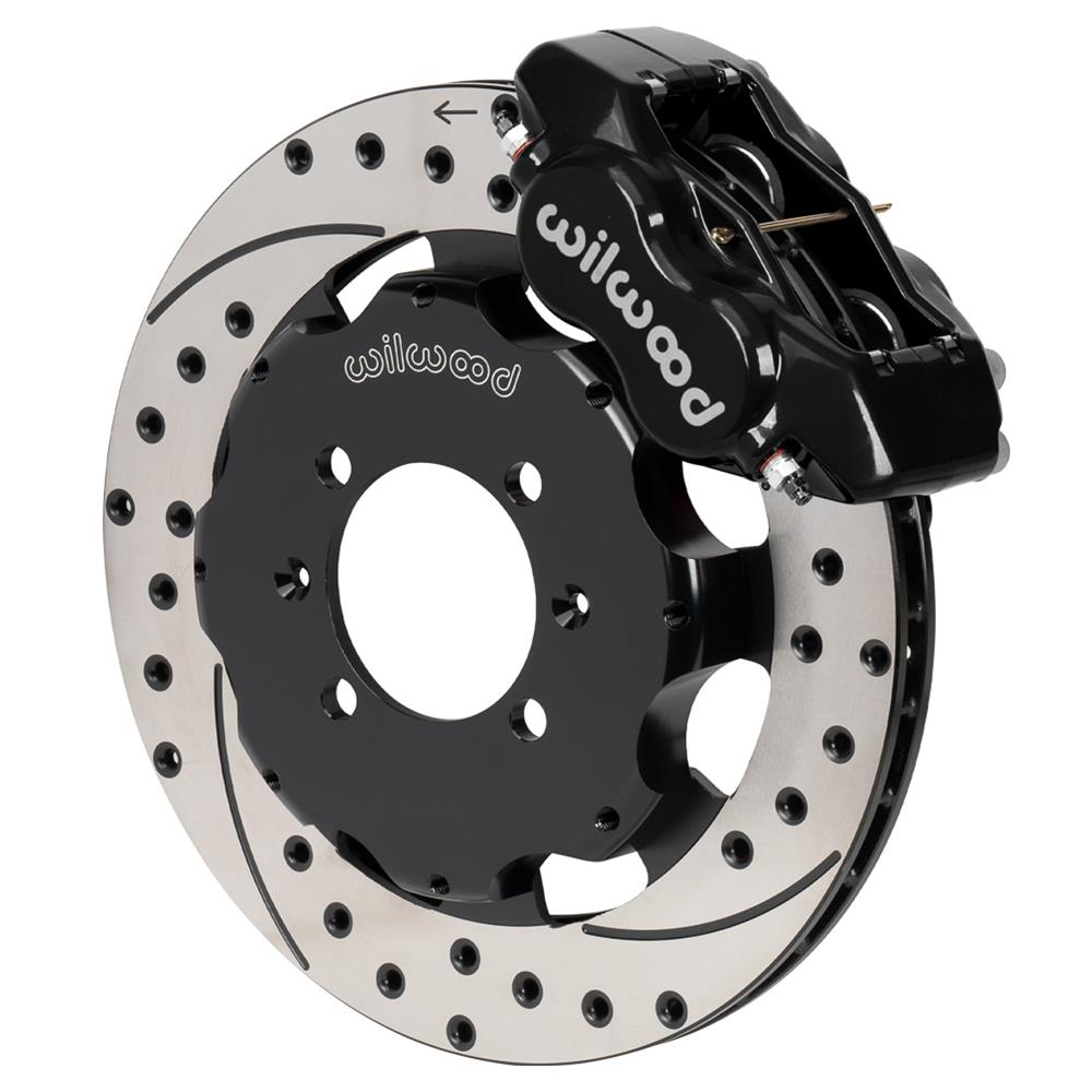 Wilwood Forged Dynalite Front Hat Kit 11.75in SRP Drilled/Slotted Rotor Black Caliper 90-05 Miata thumbnail 2