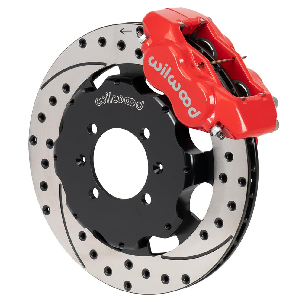 Wilwood Forged Dynalite Front Hat Kit 11.75in SRP Drilled/Slotted Rotor Red Caliper 90-05 Miata thumbnail 2