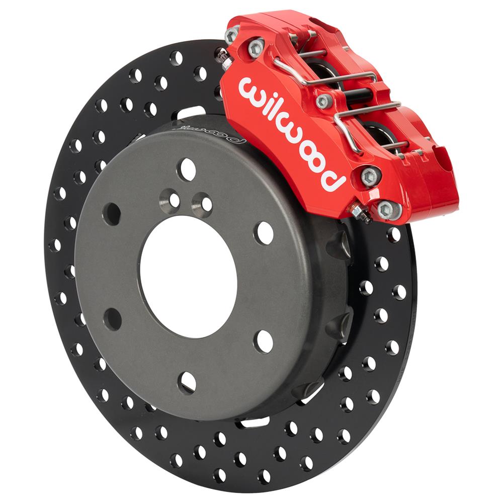 Wilwood Narrow DynaPro Radial Mount UTV Brake Kits 140-17946-DR Disc Kit, Kit, Front, Manual, Cross-drilled Surface Rotors, Red Calipers, Pads, Can-Am, Kit