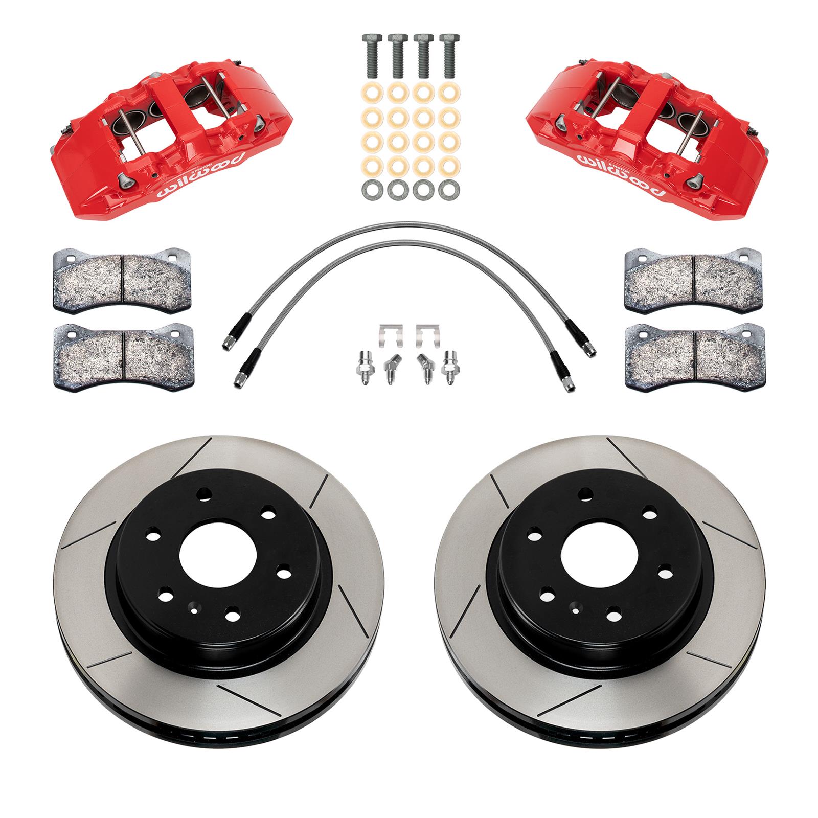 Wilwood 22-23 Mercedes-Benz Sprinter AWD 2500 Front Aero6-DM 13.25in Kit w/ Lines - Red thumbnail 2