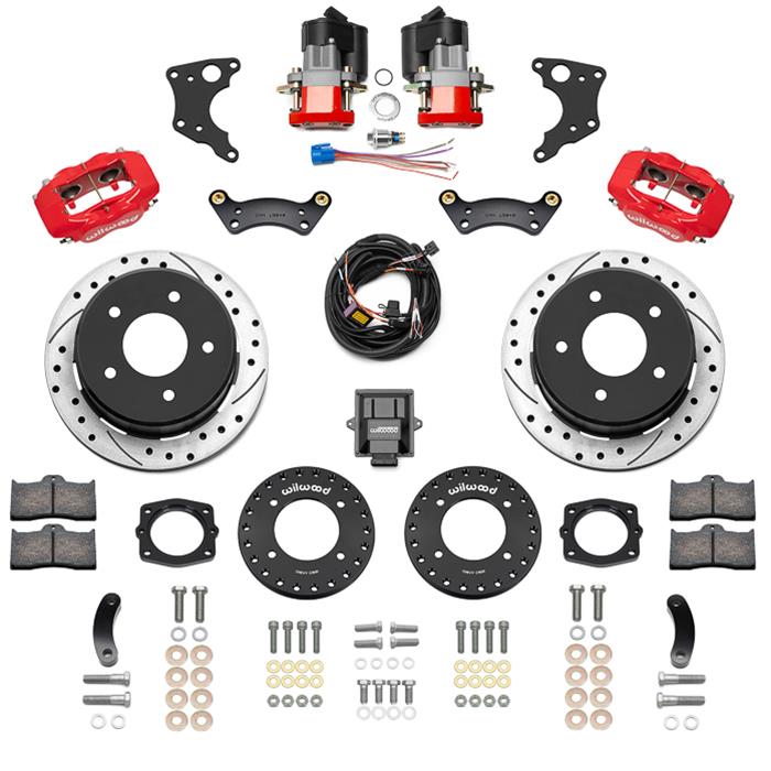 Wilwood 88-98 GM C1500 Rear Electronic Parking Brake Kit Red 12.19in SRP Rotor 3.25in Offset thumbnail 3