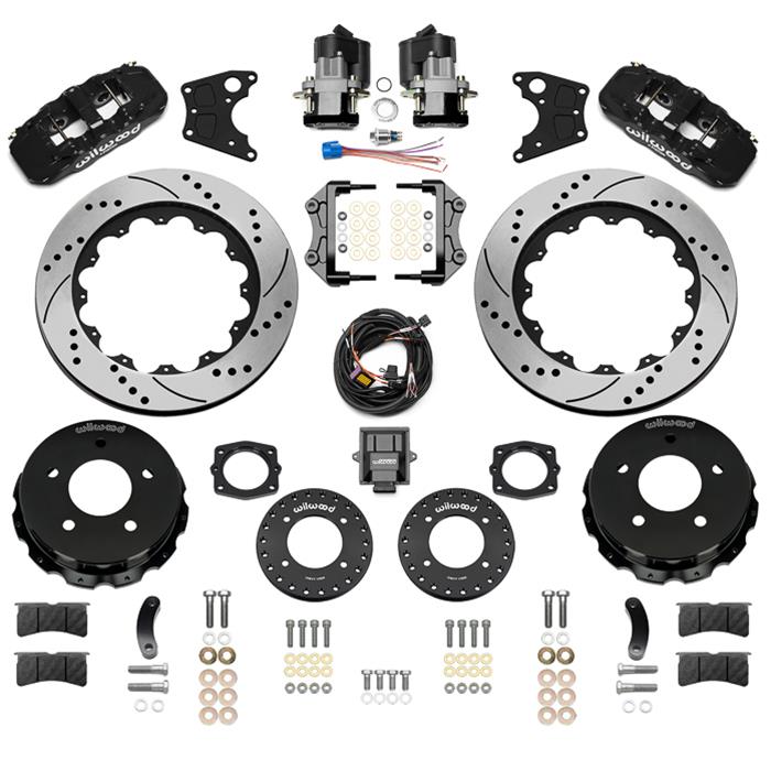 Wilwood 88-98 GM C1500 Aero4 Rear Elec. Parking Brake Kit 14in SRP Rotor 3.25in Offset - Blk thumbnail 3