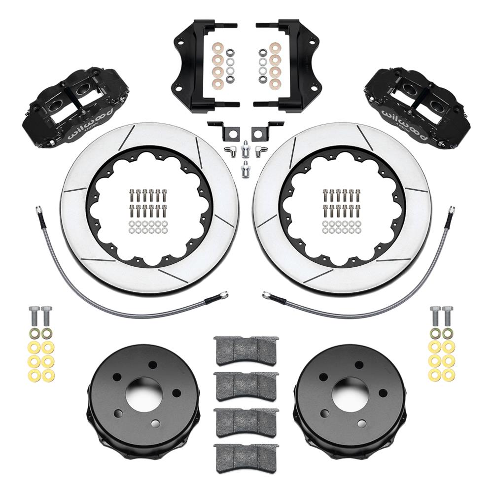 Wilwood 07-18 Jeep Wrangler Narrow Superlite 4R Rear Brake Kit Slotted 13.50in Rotor w/Lines - Black thumbnail 2