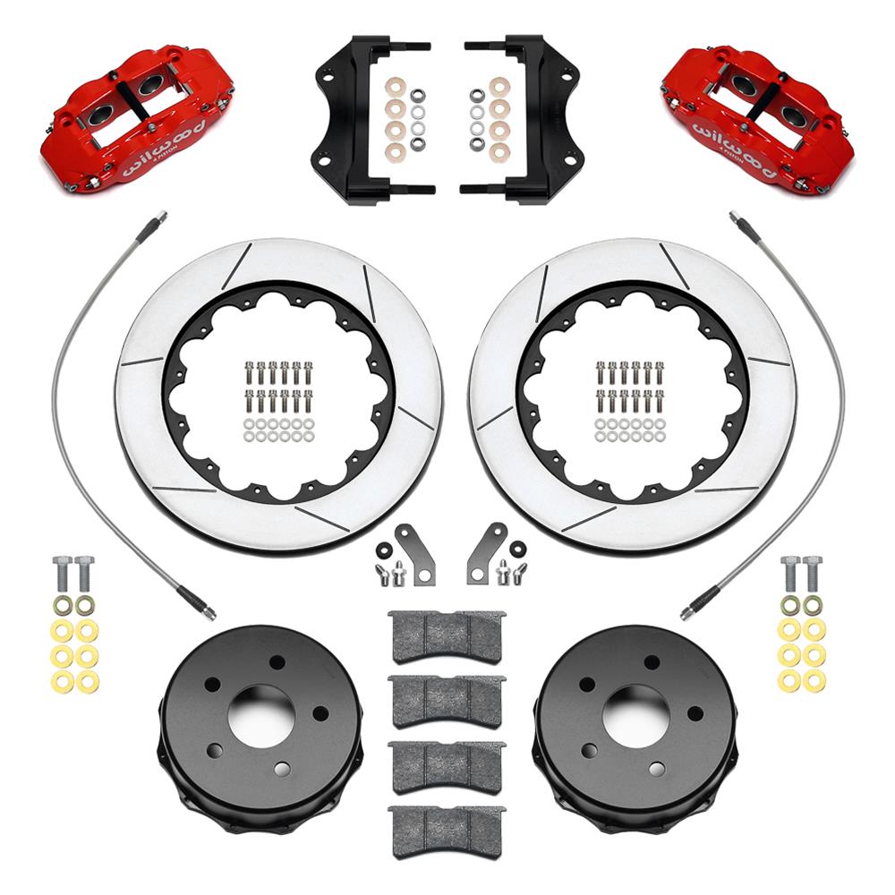Wilwood 18-21 Jeep Wrangler Narrow Superlite 4R Rear Brake Kit Slotted 13.50in Rotor w/Lines - Red thumbnail 2