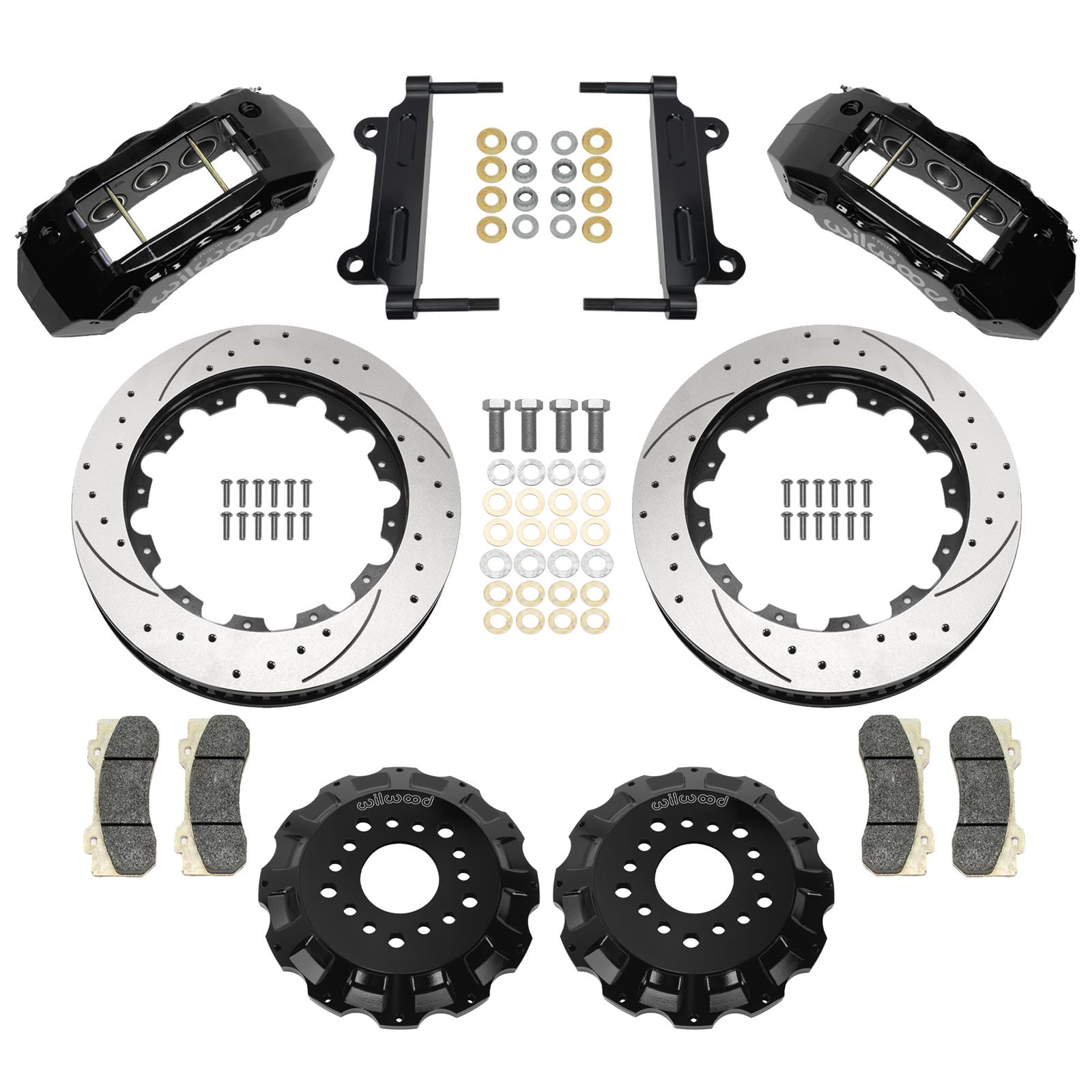 Wilwood 63-70 Chevy C10 TX6R Front Kit w/ 16in SRP Rotors & Lines - Black