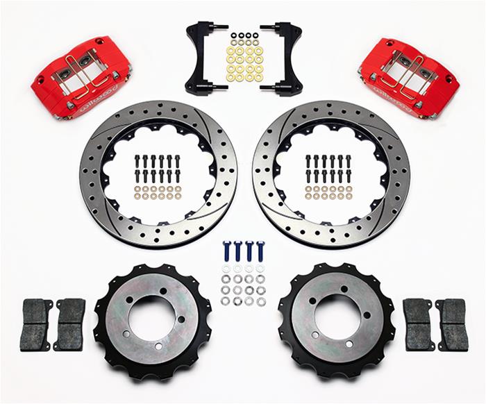Wilwood Dynapro Radial Rear Kit 13.00in Drilled Red Mitsubishi EVO VIII thumbnail 3