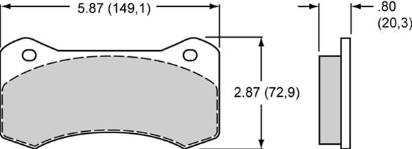 Wilwood Smart Pad BP-30 Brake Pads 150-30-6620K Pads, Pad, BP-30, 6620, High-Friction Metallic, High Performance, Set thumbnail 2