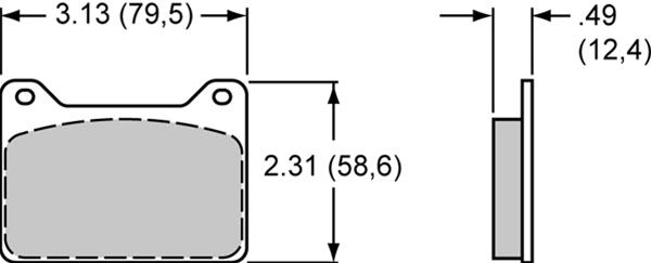 Wilwood Smart Pad BP-45 Brake Pads 150-45-7912K Pads, 7912, Pad, BP-45, High-Friction, High Performance, Powerlite 2R Radial Mount, Powerlite Radial Mount, Set thumbnail 2