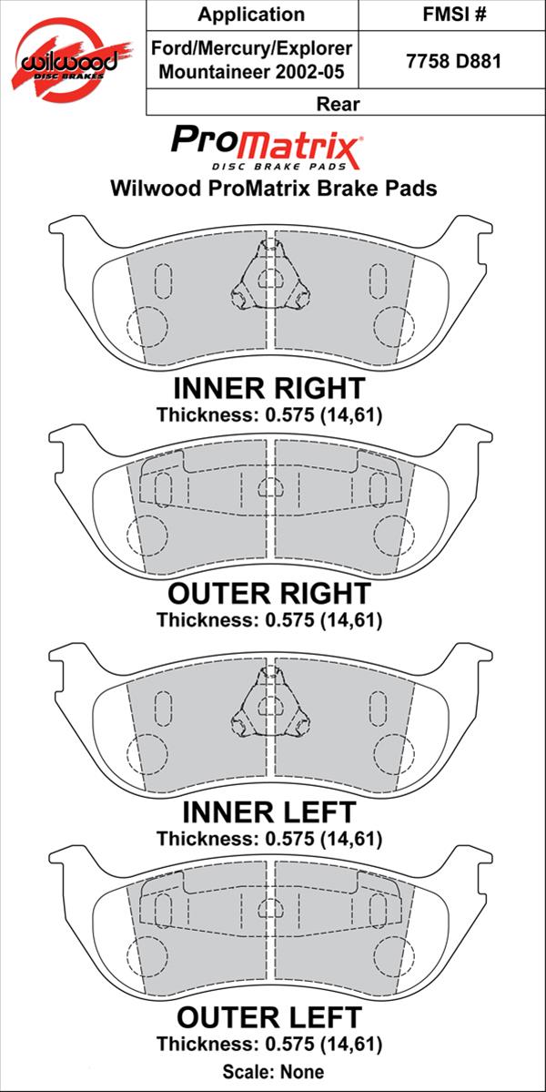 Wilwood Pad Set Promatrix D881 thumbnail 3