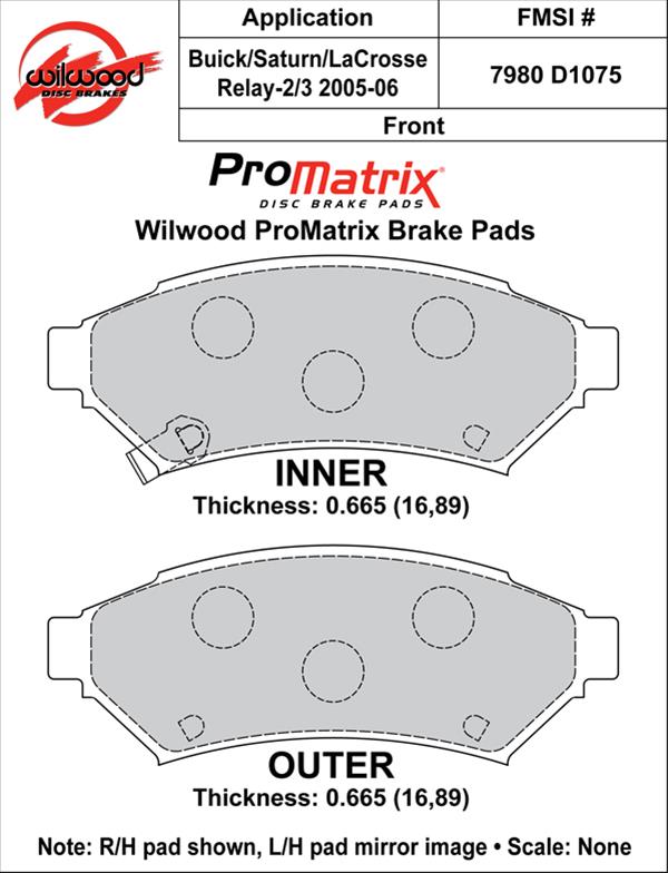 Wilwood Pad Set Promatrix D1075 thumbnail 3