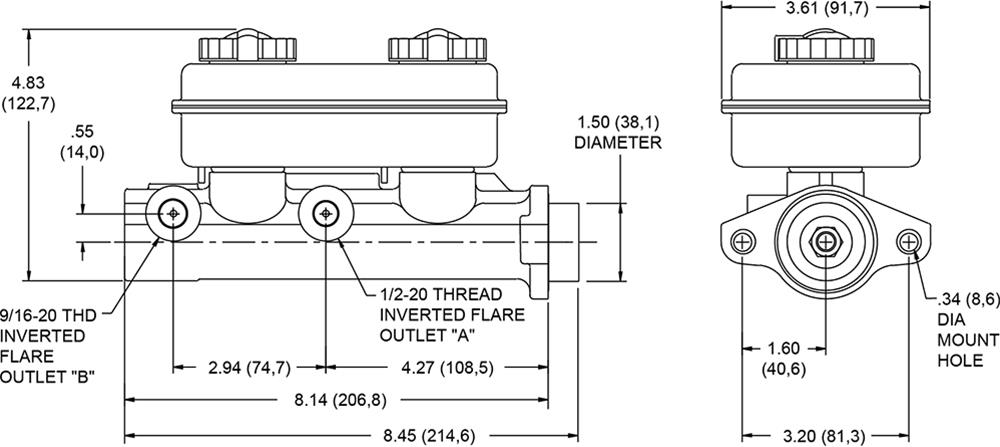 Wilwood Disc Brakes 260-4894 Wilwood Aluminum Master Cylinders