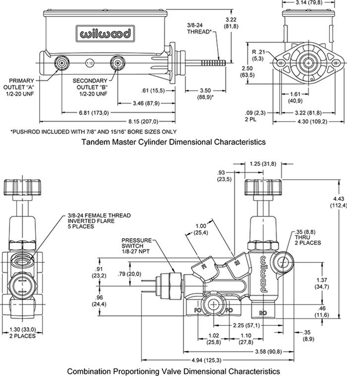 Wilwood Disc Brakes 26113269BK Wilwood Aluminum Tandem Master