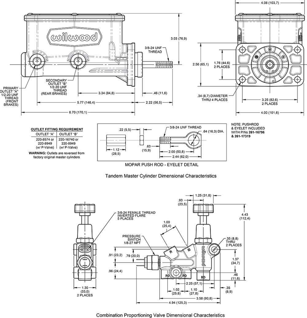 Wilwood Disc Brakes 261 17319 P Wilwood Aluminum Tandem Compact Master