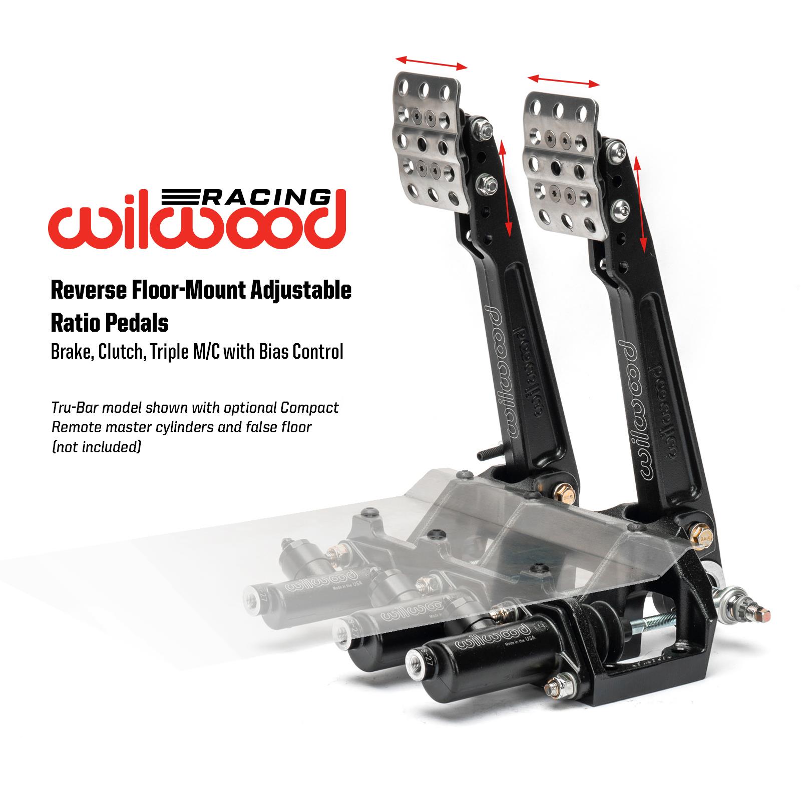Wilwood Reverse Swing Triple Master Cylinder Pedal w/Tru-Bar thumbnail 8