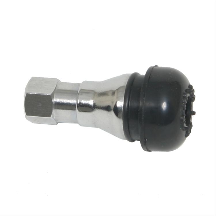 Weld Valve Stem Straight .453in Rubber Pull-Thru w/Chrome Sleeve Cover - Single thumbnail 3