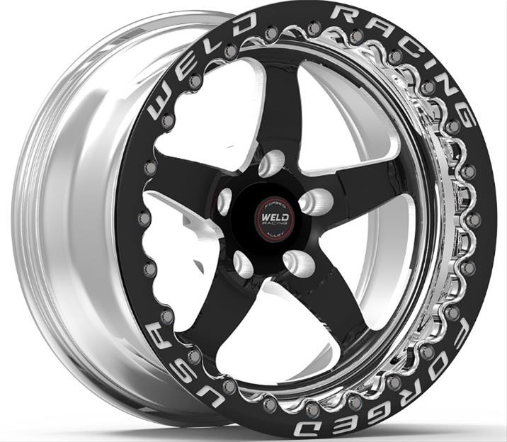 Weld S71 15x14.33 / 5x4.5 BP / 4.5in. BS Black Wheel (Low Pad) - Black Single Beadlock MT