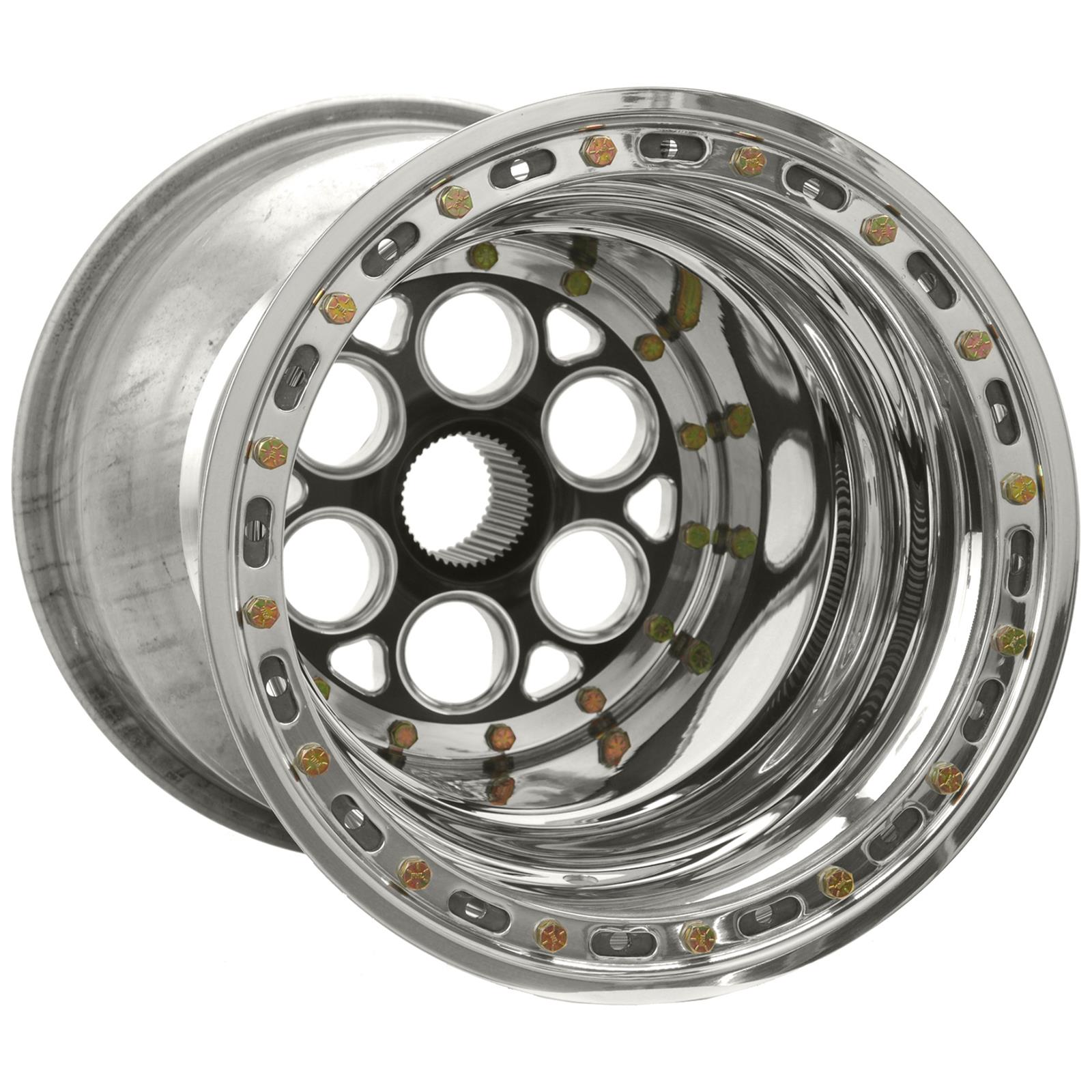Weld Racing Wheels 735B-51855BC-6 15x18 Black Magnum Sprint 42-Spline 5" BS OBL - Black Cover