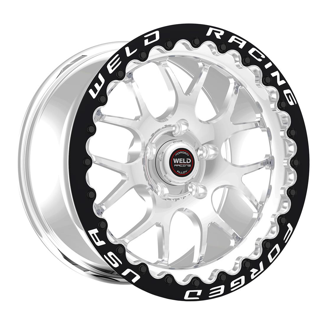 Weld S77 15x10 / 5x4.5 BP / 6.5in BS (Med Pad) Polished Wheel - Black SBL MT