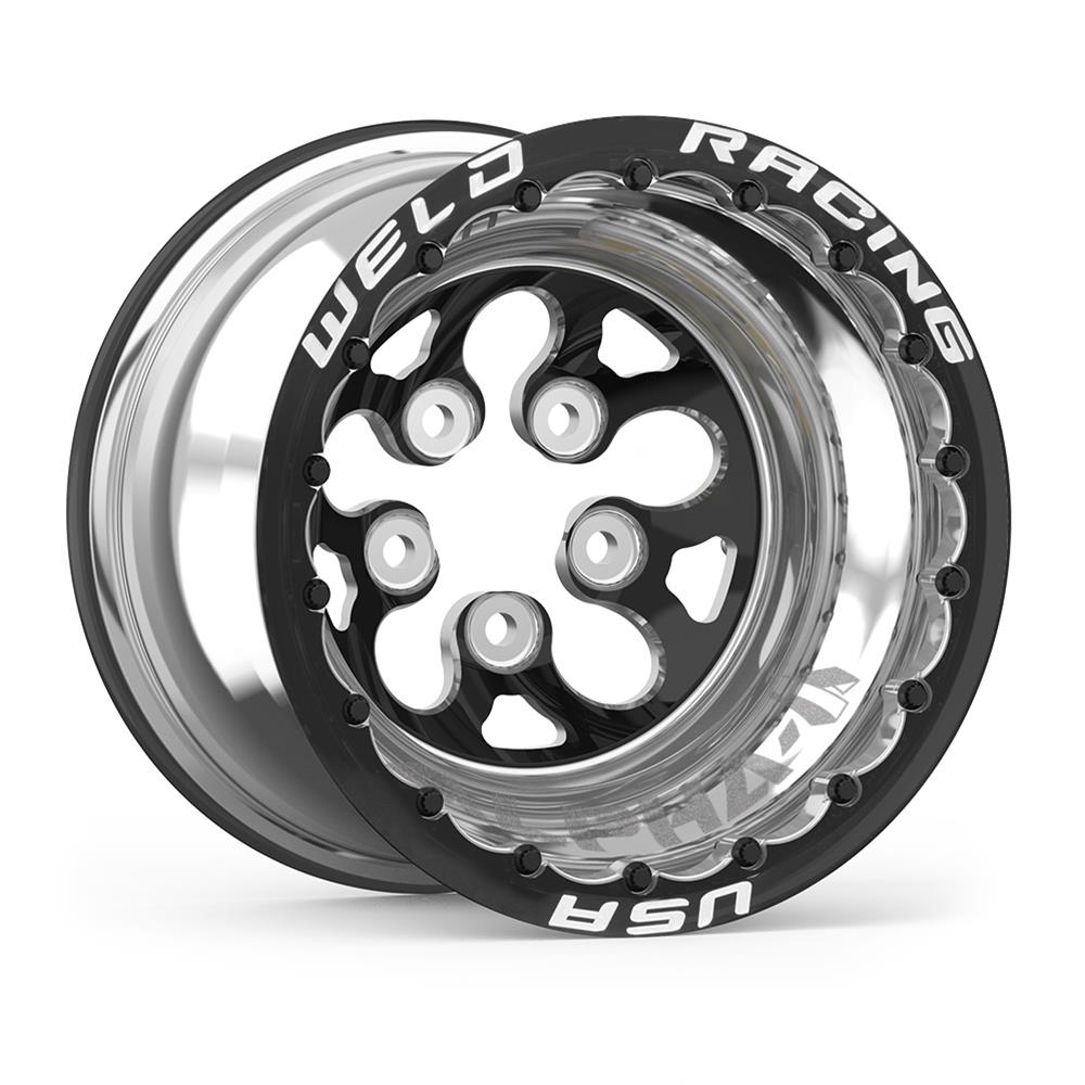 Weld Alpha-1 Pro 15X14 / 5X4.75 BP / 1 BS / -165 Offset - Black CTR Black MT Wheel DBL