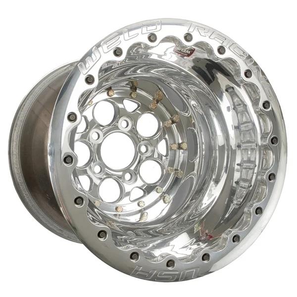Weld Magnum 2.0 15x15 / 5X4.75 BP / 4in BS Polished Wheel - Polished Single Beadlock MT