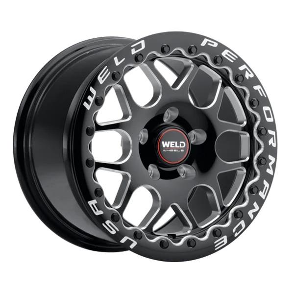 Weld Solana Beadlock 15x10 / 5x120 BP / ET45 / 7.27in BS / 78.1 Dia - Gloss Black Milled Wheel