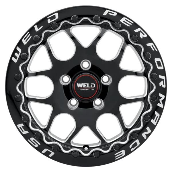 Weld Solana Beadlock 15x10 / 5x120 BP / ET45 / 7.27in BS / 78.1 Dia - Gloss Black Milled Wheel thumbnail 2