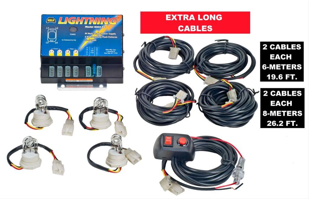 Wolo Manufacturing 8104XL1CCCC Wolo Lightning XL Hide Away Strobe Kits