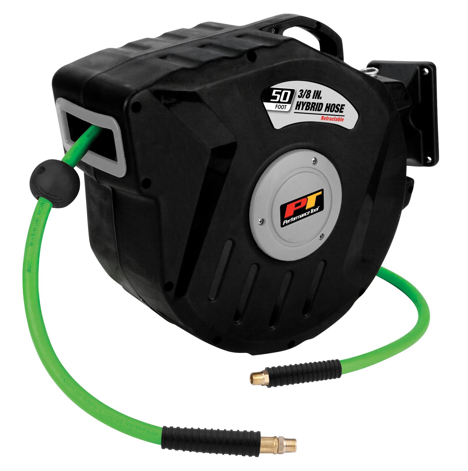 Performance Tool M613 50 ft x 3/8 Inch Hybrid Air Hose and Reel