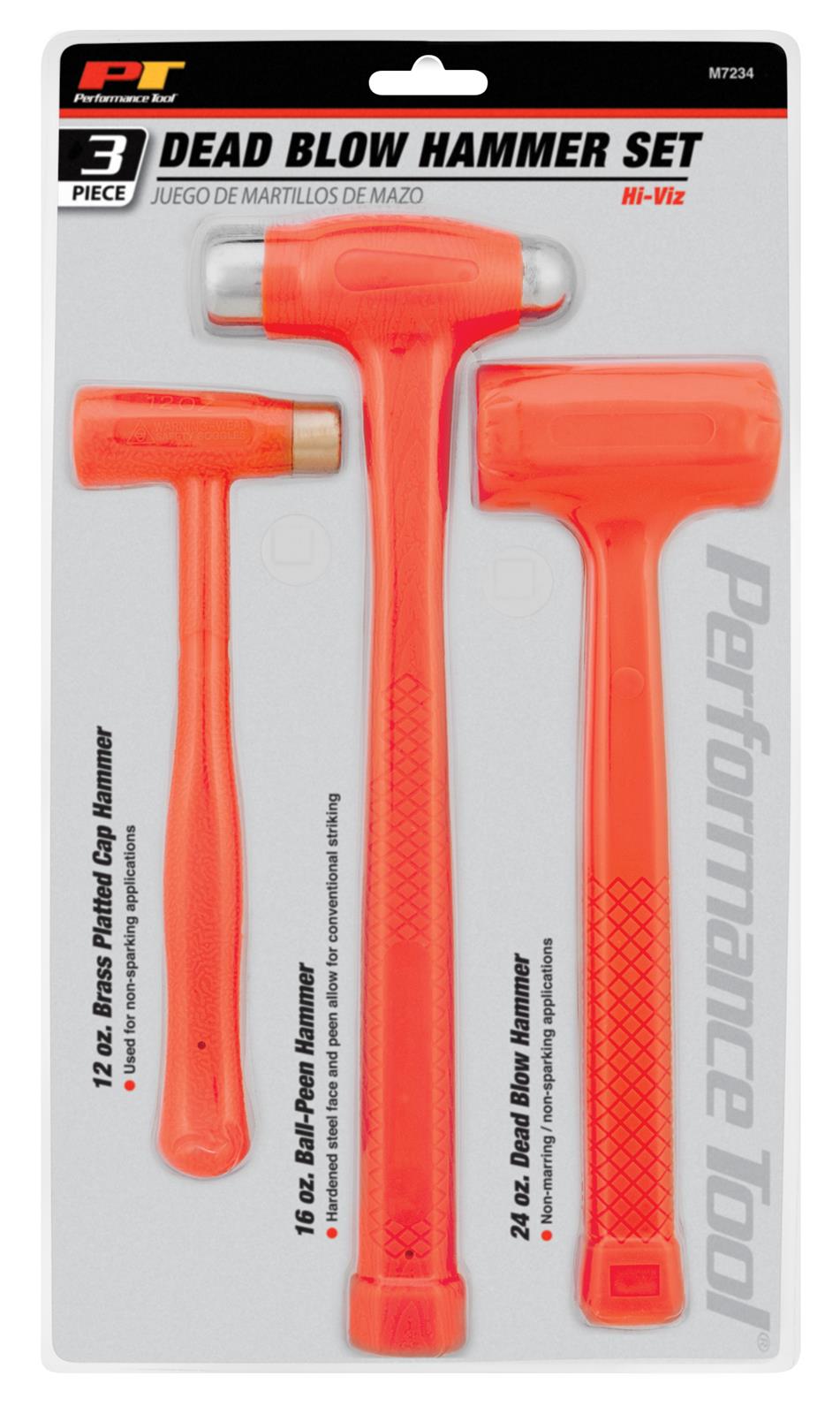 Performance Tool M7234 Performance Tool HiViz Dead Blow Hammer Sets