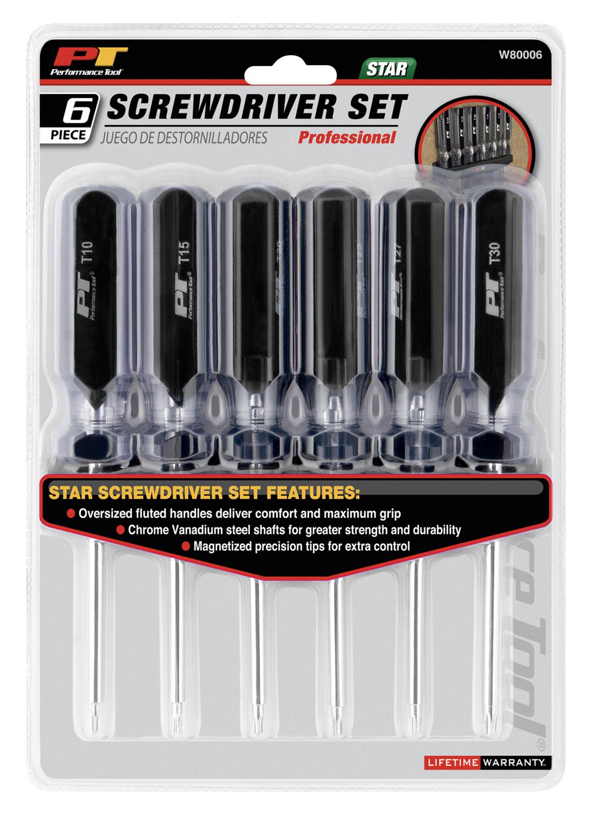 Performance Tool W80006 Performance Tool 6-piece Torx Screwdriver Sets 