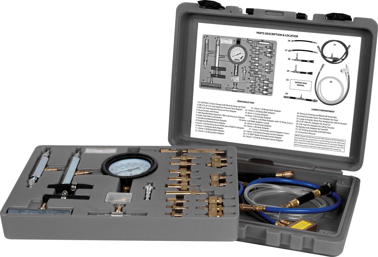 JEGS W89726 Master Fuel Injection Test Kit 