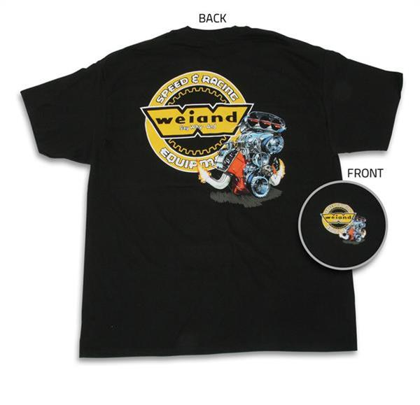 Weiand Equipment T-Shirts 10003-LGWND T-Shirt, Cotton, Speed and Racing Equipment, Black, Men's Large, Each thumbnail 2