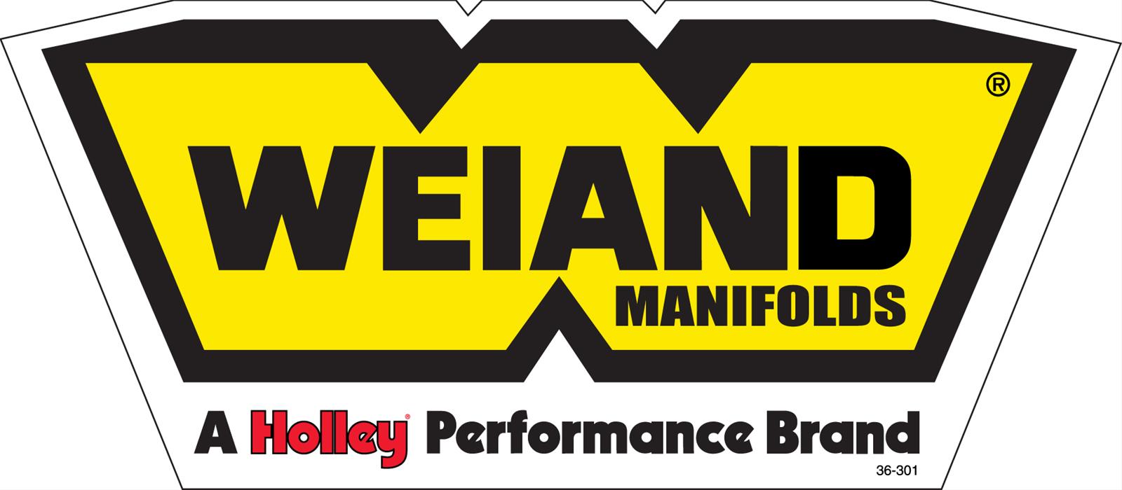 Weiand Automotive Decals 36-301 Decal, Vinyl, Manifolds Logo, Yellow, Black, Each