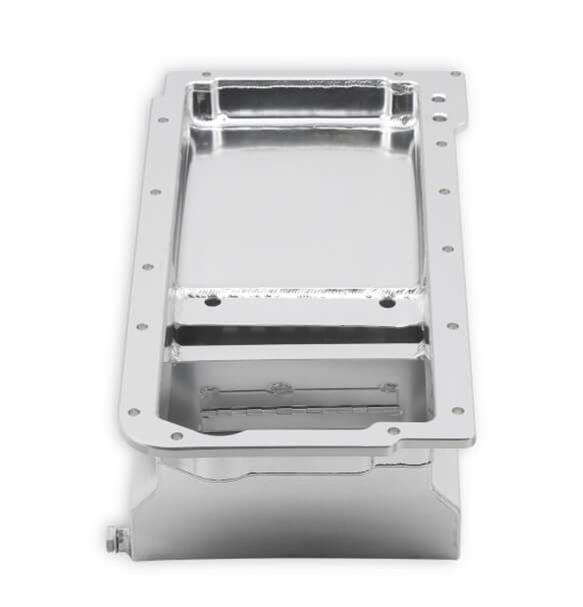 Weiand Oil Pan Packages 5044WND Pan, Fabricated, Aluminum, Silver, 7 Quart, Front Sump, Chevy, LS, Kit thumbnail 3