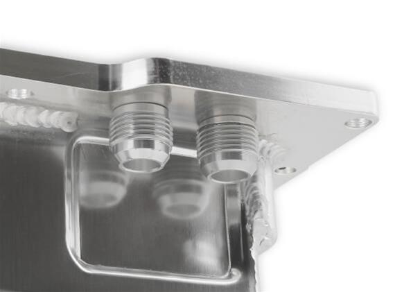 Weiand Oil Pan Packages 5045WND Pan, Fabricated, Aluminum, Silver, 7 Quart, Rear Sump, Chevy, LS, Kit thumbnail 6