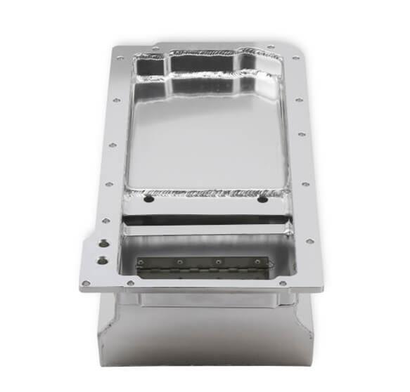 Weiand Oil Pan Packages 5045WND Pan, Fabricated, Aluminum, Silver, 7 Quart, Rear Sump, Chevy, LS, Kit thumbnail 2