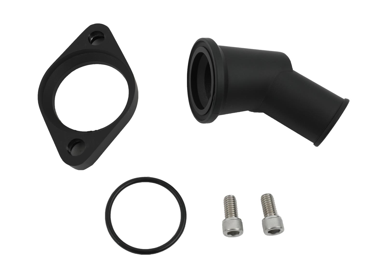 Weiand Water Neck Aluminum Water Outlet 45-Degree Swivel 6252 Weiand Water Neck Aluminum Water Outlet 45-Degree Swivel 6252