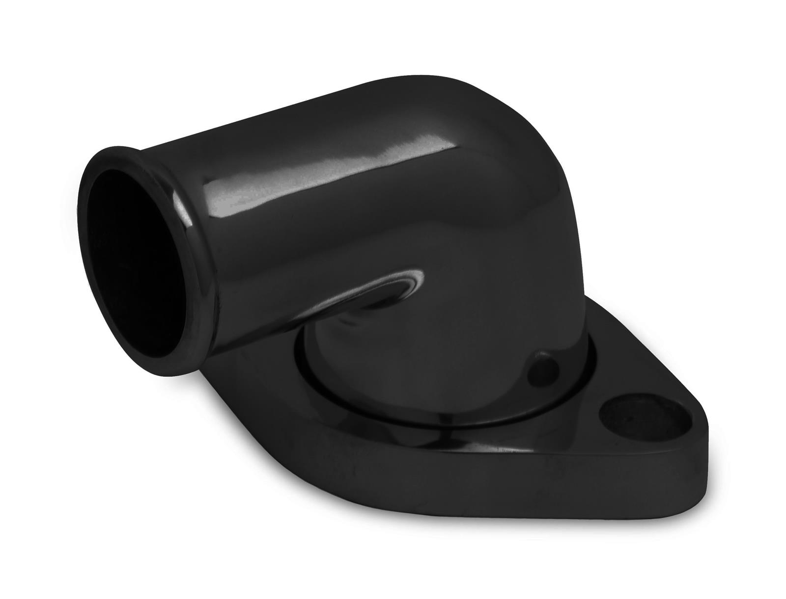 Weiand Aluminum Water Necks 6253 Neck, Aluminum, Black Ceramic, 90 Degree, Chevy, Big/Small Block, Each thumbnail 2